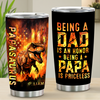 Personalized Tumbler | Papasaurus Papa Saurus Dinosaur American Flag | Father’s Day Gift for Dad, Grandpa, Papa