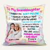 Personalized Square Pillow | To My Granddaughter I Hugged This Soft Pillow | Gift for Granddaughter from Grandma or Grandpa