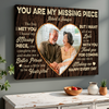 You Are My Missing Piece | Personalized Canvas Gift For Couple