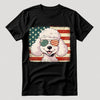 Toy Poodle Patriotic US Flag T-Shirt - Cute Dog Sunglasses Shirt