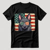 Schipperke Patriotic US Flag T-Shirt - Cute Dog Sunglasses Shirt