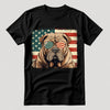 Shar Pei Patriotic US Flag T-Shirt - Cute Dog Sunglasses Shirt