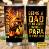 Personalized Tumbler | Papasaurus Papa Saurus Dinosaur American Flag | Father’s Day Gift for Dad, Grandpa, Papa