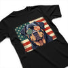 Rotweiler Patriotic US Flag T-Shirt - Cute Dog Sunglasses Shirt