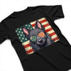 Schipperke Patriotic US Flag T-Shirt - Cute Dog Sunglasses Shirt