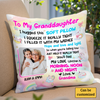Personalized Square Pillow | To My Granddaughter I Hugged This Soft Pillow | Gift for Granddaughter from Grandma or Grandpa