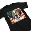 St Bernard Patriotic US Flag T-Shirt - Cute Dog Sunglasses Shirt