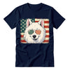 Samoyed Patriotic US Flag T-Shirt - Cute Dog Sunglasses Shirt