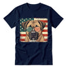 Ca De Bou Patriotic US Flag T-Shirt - Cute Dog Sunglasses Shirt