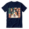 Papillon Patriotic US Flag T-Shirt - Cute Dog Sunglasses Shirt
