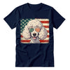 Standard Poodle Patriotic US Flag T-Shirt - Cute Dog Sunglasses Shirt