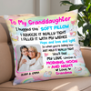 Personalized Square Pillow | To My Granddaughter I Hugged This Soft Pillow | Gift for Granddaughter from Grandma or Grandpa