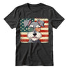 Miniature Schnauzer Patriotic US Flag T-Shirt - Cute Dog Sunglasses Shirt