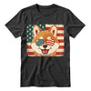 Shiba Inu Patriotic US Flag T-Shirt - Cute Dog Sunglasses Shirt
