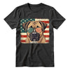 Ca De Bou Patriotic US Flag T-Shirt - Cute Dog Sunglasses Shirt