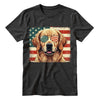 Golden Retriever Patriotic US Flag T-Shirt - Cute Dog Sunglasses Shirt