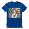 Saluki Patriotic US Flag T-Shirt - Cute Dog Sunglasses Shirt