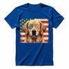 Golden Retriever Patriotic US Flag T-Shirt - Cute Dog Sunglasses Shirt