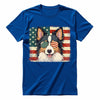 Papillon Patriotic US Flag T-Shirt - Cute Dog Sunglasses Shirt