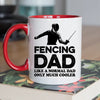Fencer Dad Mug - Cool Coffee Cup Gift for Father - Accent - 11oz