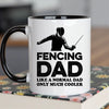 Fencer Dad Mug - Cool Coffee Cup Gift for Father - Accent