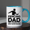 Fencer Dad Mug - Cool Coffee Cup Gift for Father - Accent