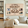 My Favorite Hockey Player Calls Me Dad - Custom Photo Canvas Gift