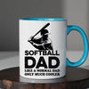 Softball Dad Mug - Cool Coffee Cup Gift for Father - Accent