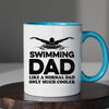 Swimmer Dad Mug - Cool Coffee Cup Gift for Father - Accent